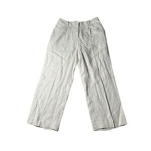 Talbots 100% Linen Bristol Crop Wide Leg Tan‎ Pants
